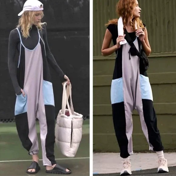 new FREE PEOPLE hot shot colorblock onesie jumpsuit - Picture 1 of 3